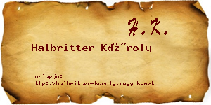 Halbritter Károly névjegykártya