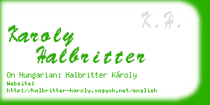 karoly halbritter business card