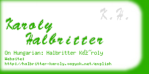 karoly halbritter business card